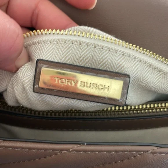 Tory Burch Taupe Quilted Shoulder Bag - Picture 7 of 16